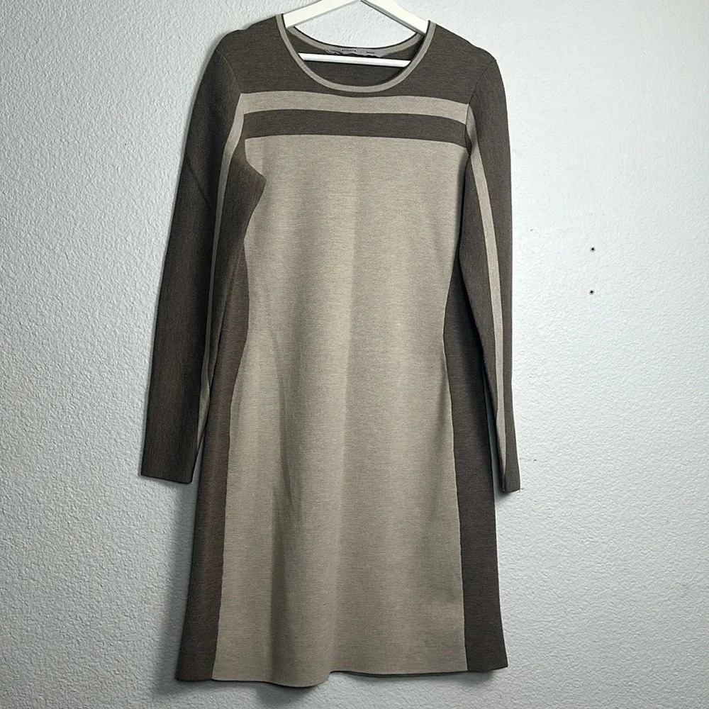 Athleta Boreal Two Tone Wool Blend Sweater Dress Women's Size Large Long Sleeve - Picture 2 of 12